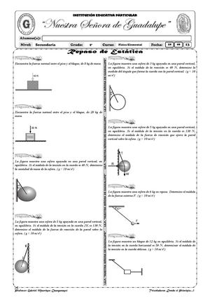 Repaso de Estática - 5º