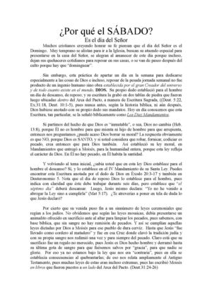 Por qué el sábado?