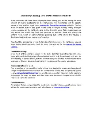 Manuscript editing: How are the rates determined?