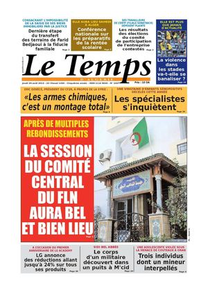 Le Temps d'Algérie Edtion du Jeudi 29 Août 2013