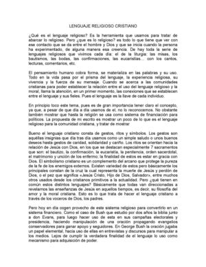 LENGUAJE RELIGIOSO CRISTIANO