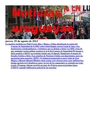 Noticias Uruguayas miércoles 29 de agosto del 2013