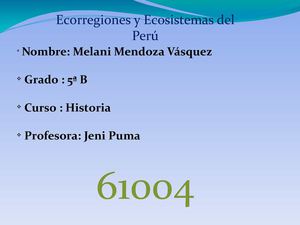 ecorrregiones y ecosistemas del peru