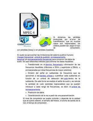 CODEC DE AUDIO, VIDEO Y PRINCIPALES FORMATOS DE VIDEO 