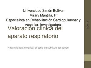 Valoración clinica del Sistema Pulmonar