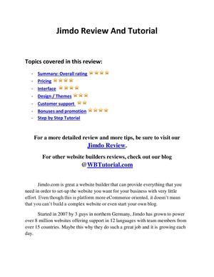 Jimdo review and tutorial