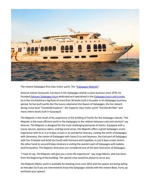 The newest Galapagos first class motor yacht