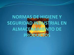 normas de higiene y seguridad ocupacional