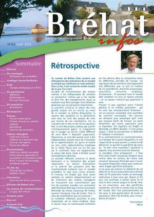 Bréhat-Infos n°63, bulletin municipal de l'île de Bréhat, août 2013