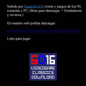 Super Ghouls 'n Ghosts Super Nintendo Manual Instrucciones