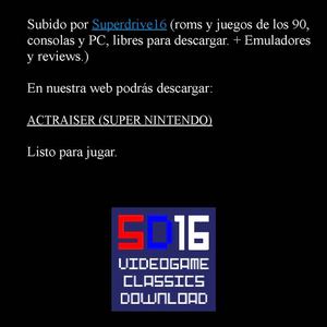 ActRaiser Super Nintendo Manual Instrucciones