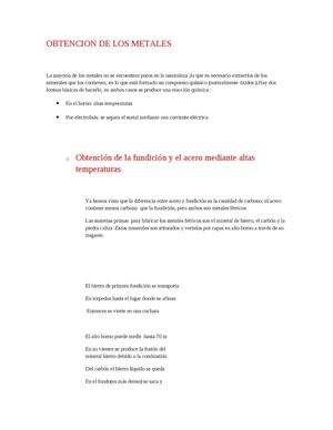 obtencion de los metales