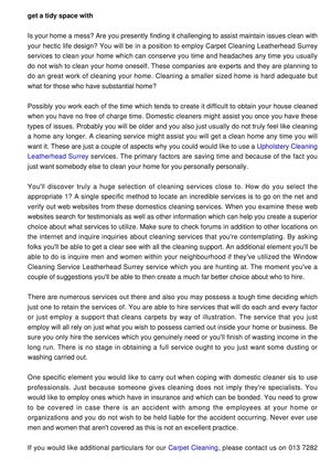 Have a spotless space with Carpet Cleaning Leatherhead Surrey services