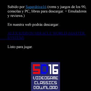 Alex Kidd in Miracle World Master System Manual Instrucciones