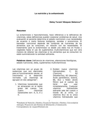 La Nutrición y la Avitaminosis  