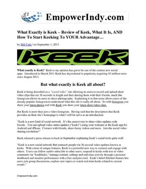 Review of Keek and How To Use It...