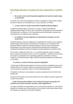 Psicología educativa: un punto de vista cognoscitivo. Ausubel. 