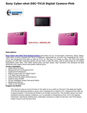 Best Sony Cyber-shot DSC-TX10 Digital Camera-Pink