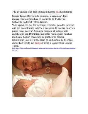 Ya nació Dominique García Taron 