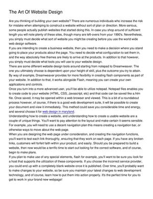 The Art Of Website Design