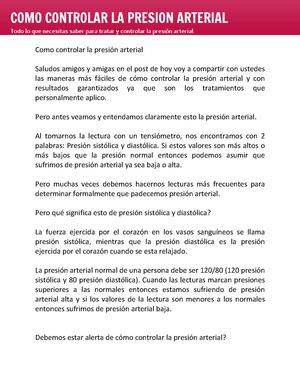 Mi presión arterial diastólica es 120 Mi presión arterial diastólica es 120