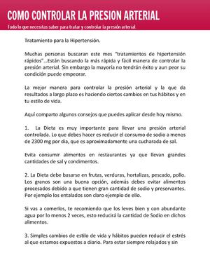 Hipertensión arterial y granos
