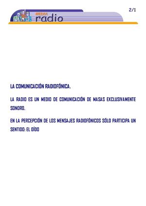 LA COMUNICACIÓN RADIOFÓNICA