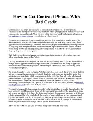 Helpful Methods to Get Contract Phones with Bad Credit 