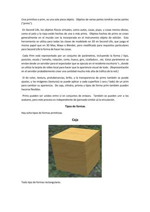 Construcción de una Primitiva básica en Second Life