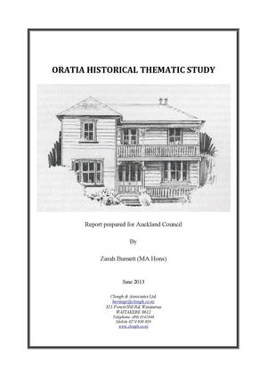 Oratia Historical Thematic Study