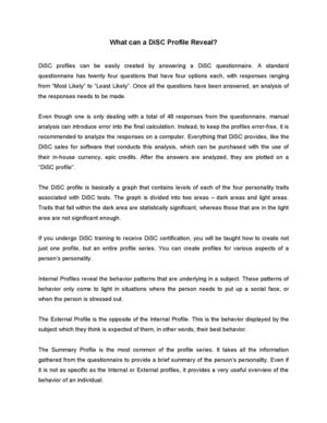 What can a DiSC Profile Reveal?