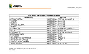 Rutas Pasaporte (Mosquera)