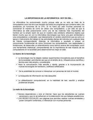 La Importancia de La Informática Hoy En Día