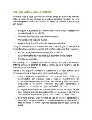Uso responsable y seguro de Internet