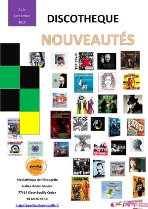 Nouveautés Discothèque Septembre 2013