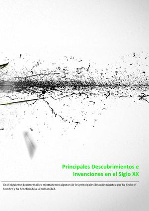 principales descubrimientos e invenciones del siglo XX