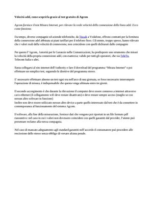 Velocità adsl, come scoprirla grazie al test gratuito di Agcom