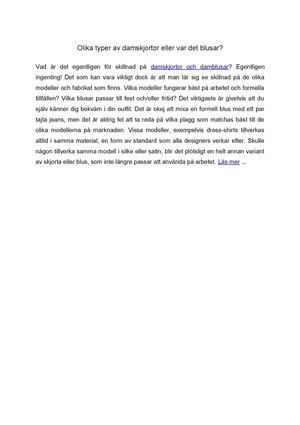 Olika typer av damskjortor eller var det blusar?