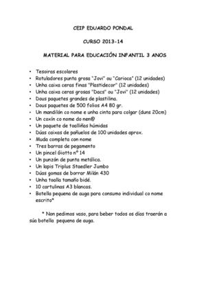 Material 3 anos 2013-14