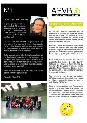 Newsletter ASVB 76 n°1