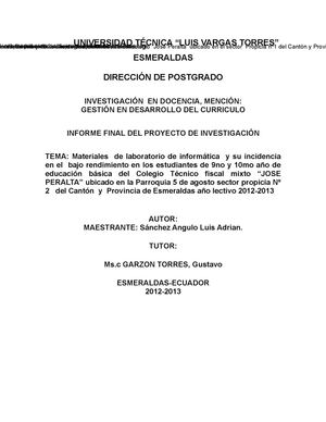 PROYECTO DE INVESTIGACION