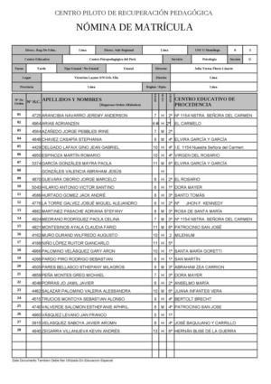 NÓMINA MATRÍCULA 2010 - I