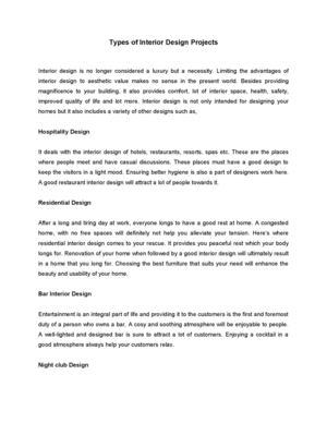 Types of Interior Design Projects