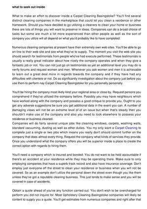 What to look for within a Carpet Cleaning Basingstoke