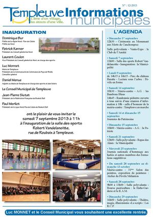 Informations municipales de Templeuve - N°12-2013 