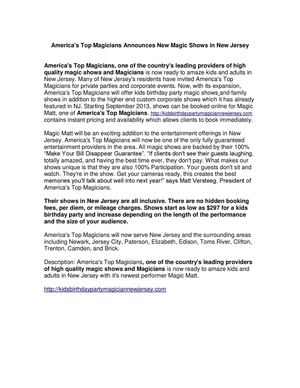 Magician for kids birthday