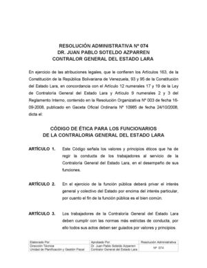 Código de Ética para los Funcionarios de la Contraloría del Estado Lara