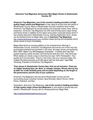 Magician in Westchester County