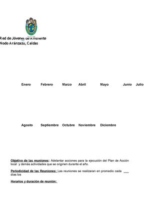 5. Formato Cronograma de reuniones