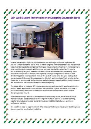 Join Well Student Prefer to Interior Designing Courses In Surat